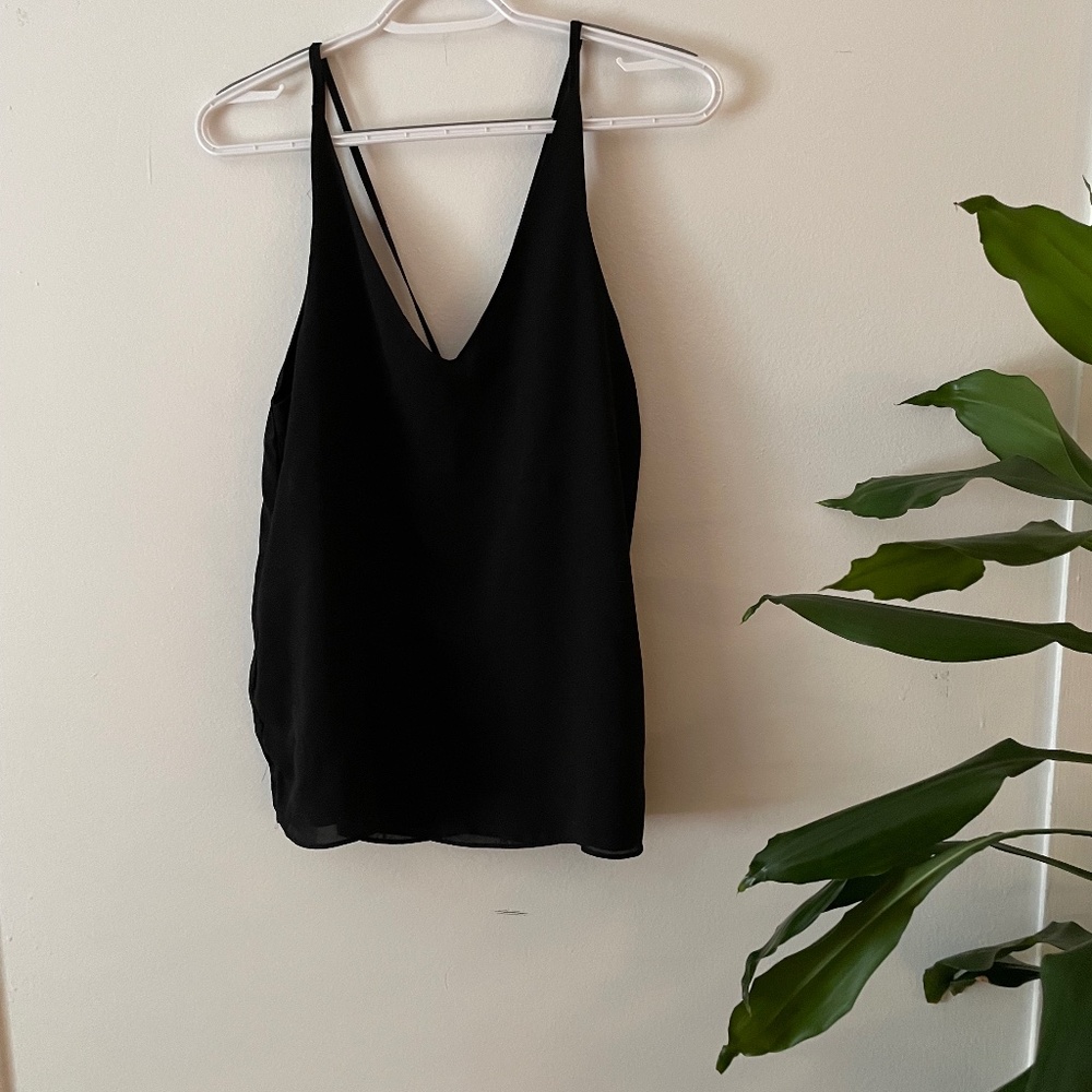 Black strap tank top